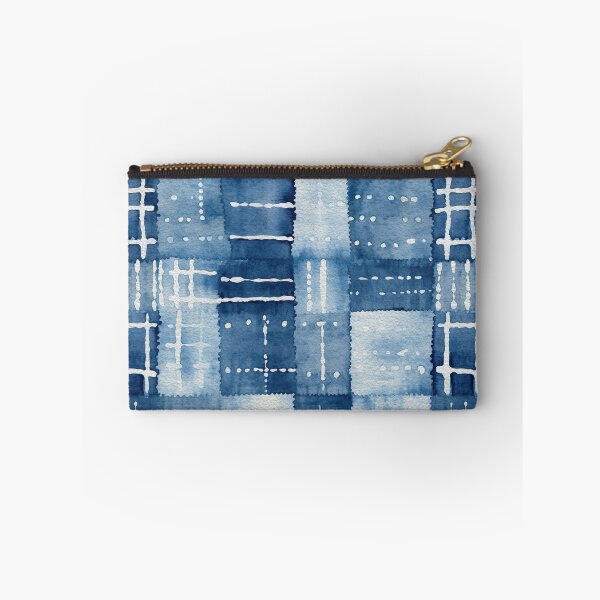 Item preview, Shibori Indigo Mudcloth Quilt Patchwork Pattern No11 designed and sold by Atomura.