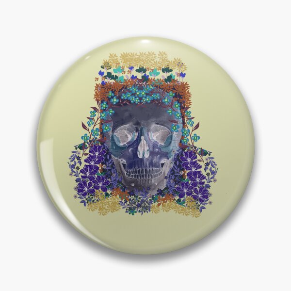 Item preview, Floral Skull In Blue designed and sold by Eklectikos.