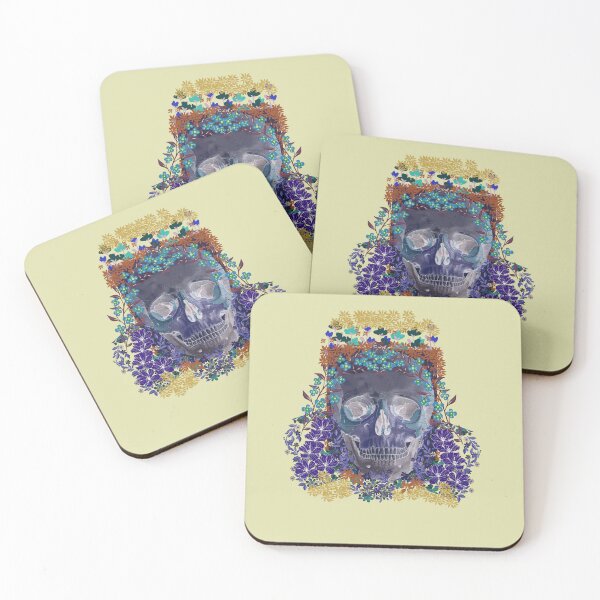 Item preview, Floral Skull In Blue designed and sold by Eklectikos.