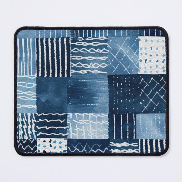 Item preview, Shibori Indigo Mudcloth Quilt Patchwork Pattern No12 designed and sold by Atomura.