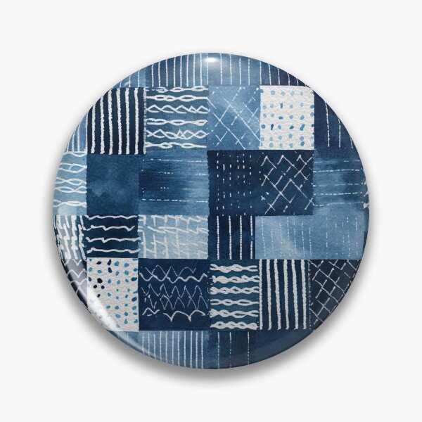 Item preview, Shibori Indigo Mudcloth Quilt Patchwork Pattern No12 designed and sold by Atomura.