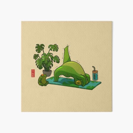Item preview, yoga frog one legged upward bow pose eka pada urdhva dhanurasana art designed and sold by DingHuArt.