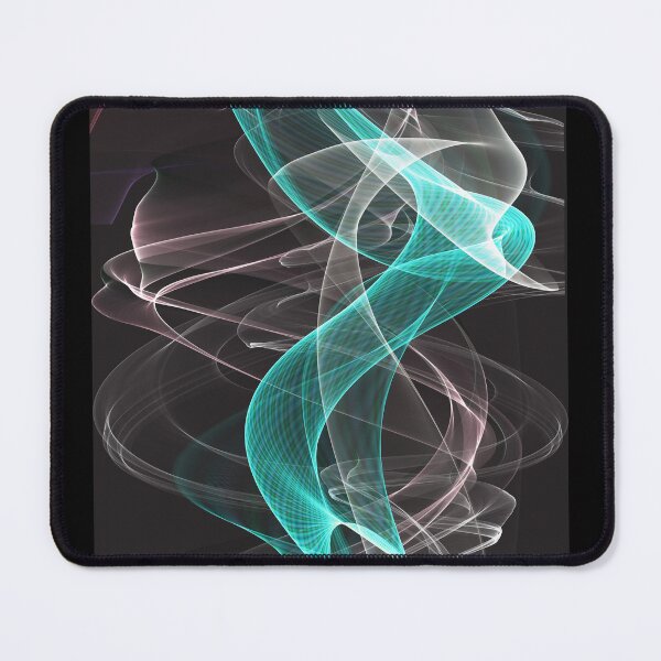 Item preview, Print with veils, cyan blue and white scarf on a black background designed and sold by KinsOfTheArts.