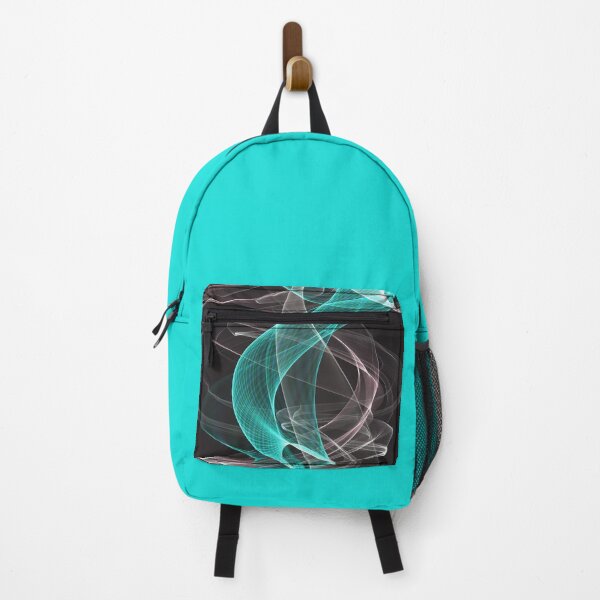 Item preview, Print with veils, cyan blue and white scarf on a black background designed and sold by KinsOfTheArts.