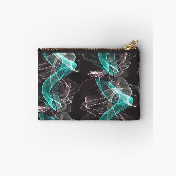 Item preview, Print with veils, cyan blue and white scarf on a black background designed and sold by KinsOfTheArts.