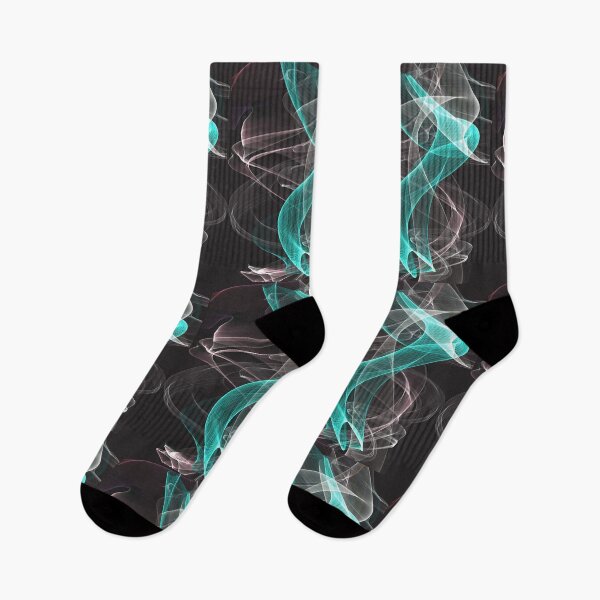 Item preview, Print with veils, cyan blue and white scarf on a black background designed and sold by KinsOfTheArts.