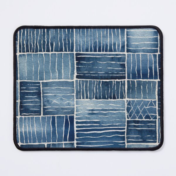 Item preview, Shibori Indigo Mudcloth Quilt Patchwork Pattern No13 designed and sold by Atomura.