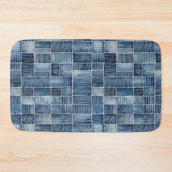Item preview, Shibori Indigo Mudcloth Quilt Patchwork Pattern No13 designed and sold by Atomura.