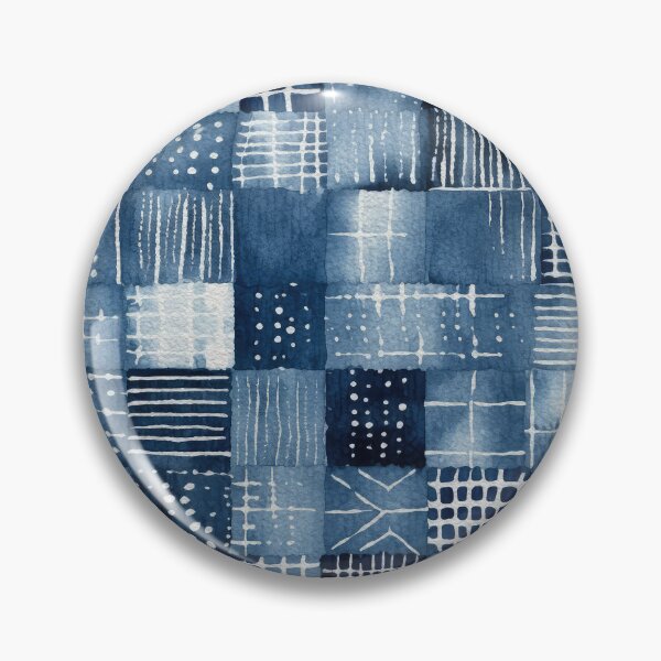 Item preview, Shibori Indigo Mudcloth Quilt Patchwork Pattern No14 designed and sold by Atomura.