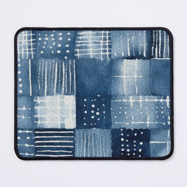 Item preview, Shibori Indigo Mudcloth Quilt Patchwork Pattern No14 designed and sold by Atomura.