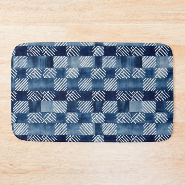 Item preview, Shibori Indigo Mudcloth Quilt Patchwork Pattern No15 designed and sold by Atomura.