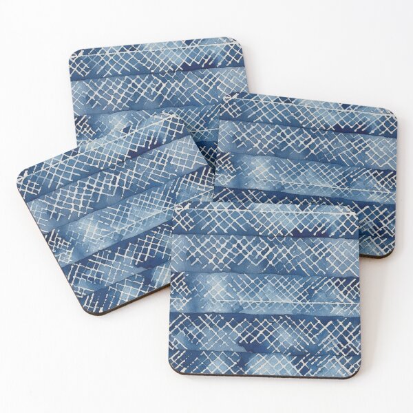 Item preview, Shibori Indigo Mudcloth Quilt Patchwork Pattern No16 designed and sold by Atomura.