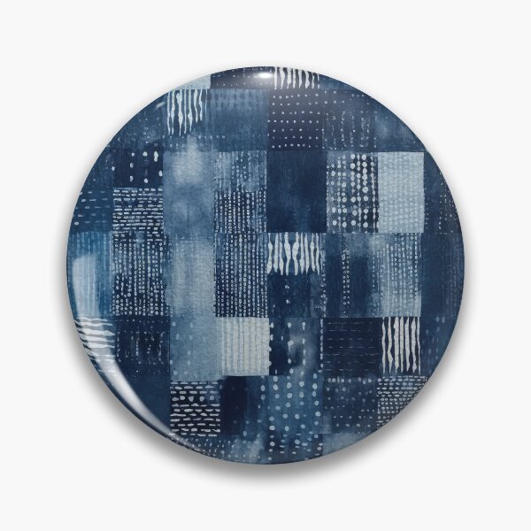 Item preview, Shibori Indigo Mudcloth Quilt Patchwork Pattern No17 designed and sold by Atomura.