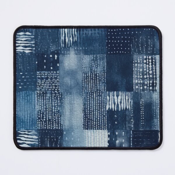 Item preview, Shibori Indigo Mudcloth Quilt Patchwork Pattern No17 designed and sold by Atomura.
