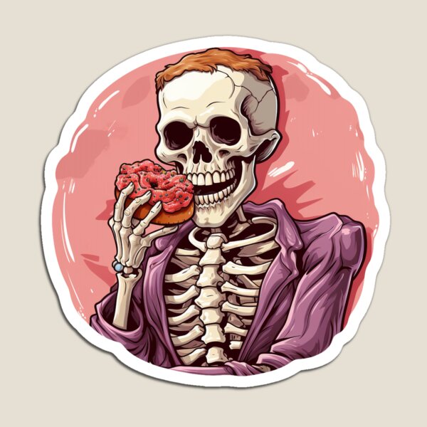 Item preview, skeleton eating donut collection 1 designed and sold by Perkcreators.