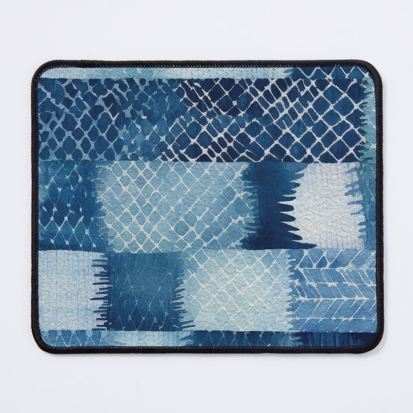 Item preview, Shibori Indigo Mudcloth Quilt Patchwork Pattern No18 designed and sold by Atomura.