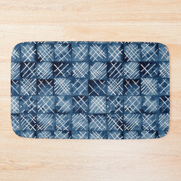 Item preview, Shibori Indigo Mudcloth Quilt Patchwork Pattern No19 designed and sold by Atomura.