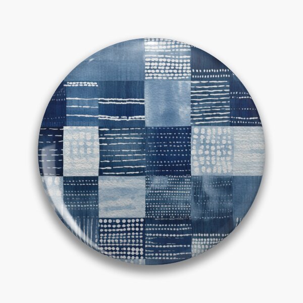 Item preview, Shibori Indigo Mudcloth Quilt Patchwork Pattern No20 designed and sold by Atomura.
