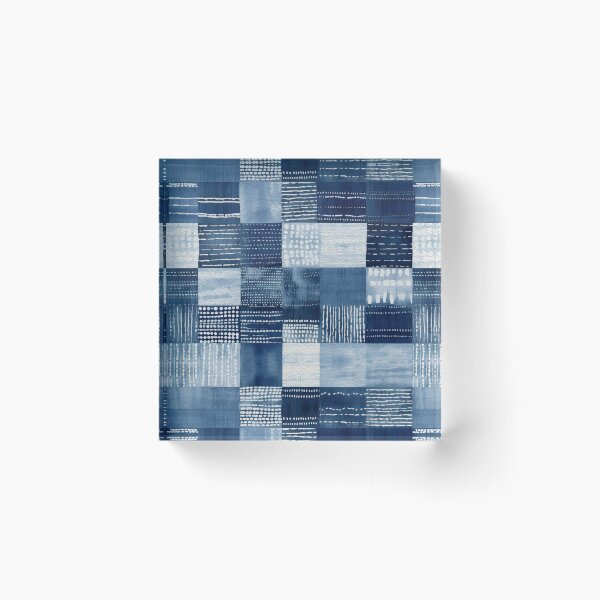 Item preview, Shibori Indigo Mudcloth Quilt Patchwork Pattern No20 designed and sold by Atomura.