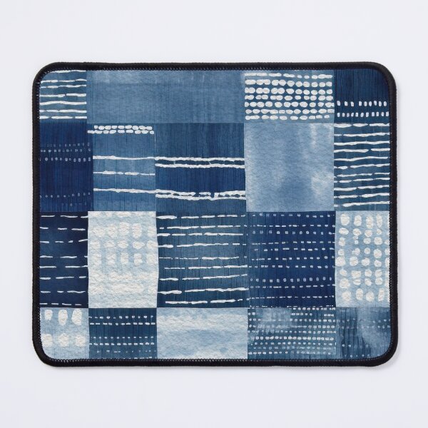 Item preview, Shibori Indigo Mudcloth Quilt Patchwork Pattern No20 designed and sold by Atomura.