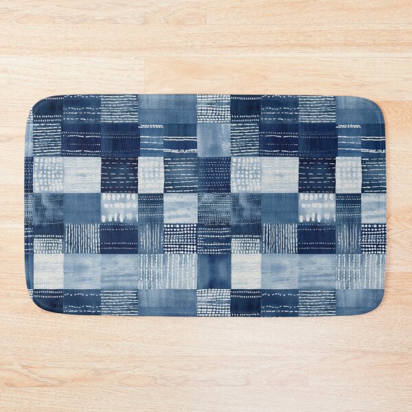 Item preview, Shibori Indigo Mudcloth Quilt Patchwork Pattern No20 designed and sold by Atomura.