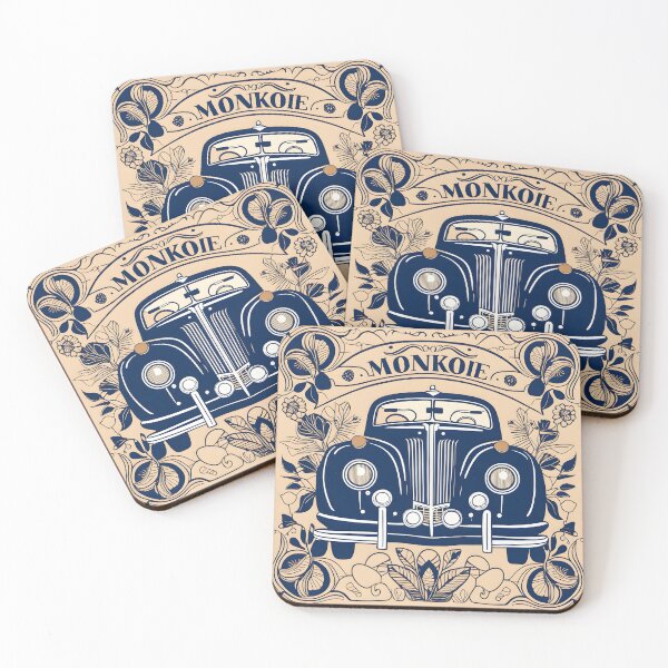 Item preview, Dark blue vintage car art design designed and sold by Mikopaintdesign.
