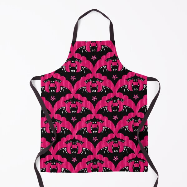 Item preview, bat yoga class on fuchsia stripes | repeat pattern designed and sold by colorofmagic.