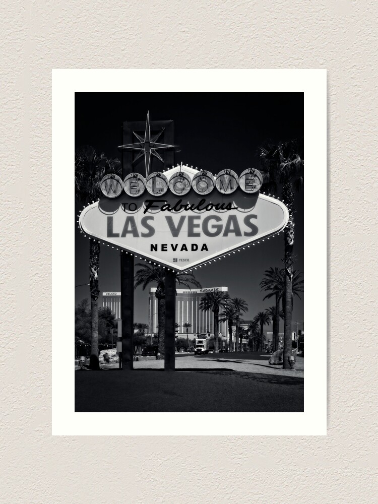  Las Vegas Print Black And White Sign, Las Vegas Wall