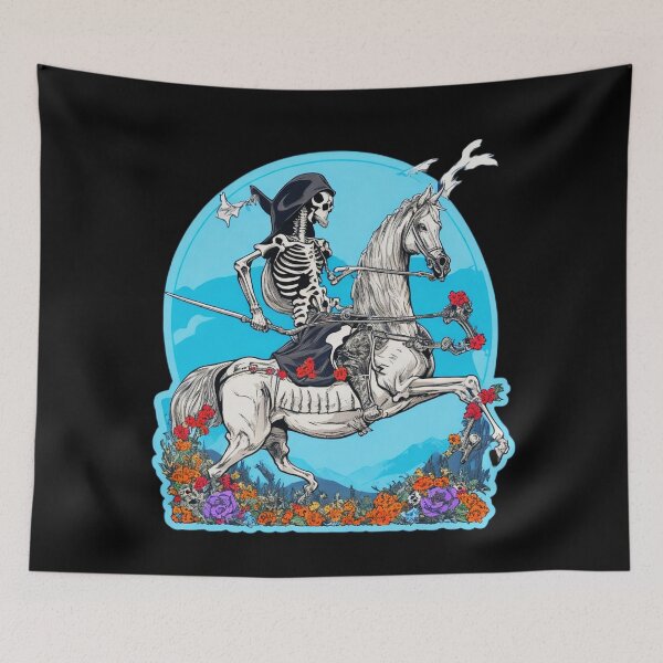Item preview, Major Arcana Black Death and Flowers Antagonism - Spooky Design designed and sold by Pixel Waite.