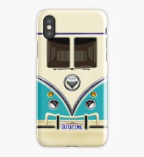 kawaii Blue teal love bug mini bus iPhone Case/Skin