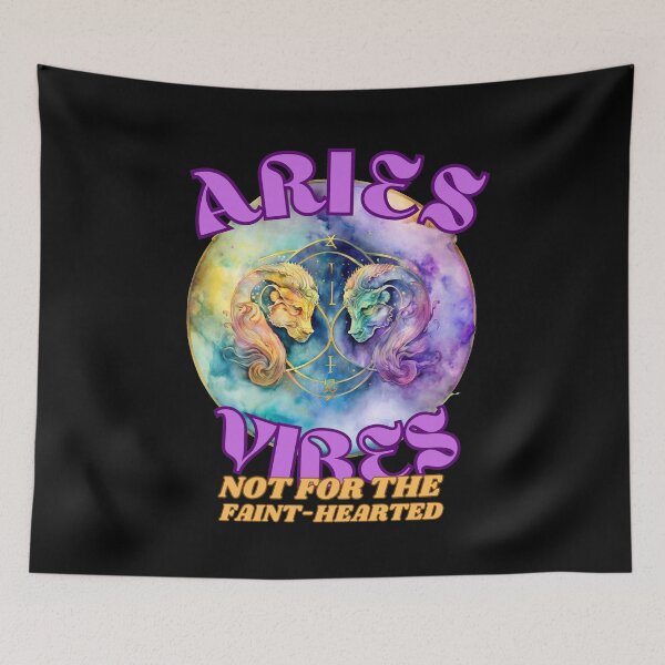 Item preview, Aries Vibes: Not For The Faint-Hearted. aries saying designed and sold by ZodiacWonders.