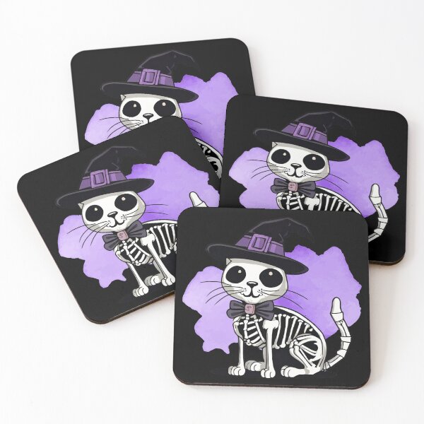 Item preview, spooky sweet Halloween skeleton cat designed and sold by in-leggings.