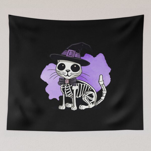 Item preview, spooky sweet Halloween skeleton cat designed and sold by in-leggings.