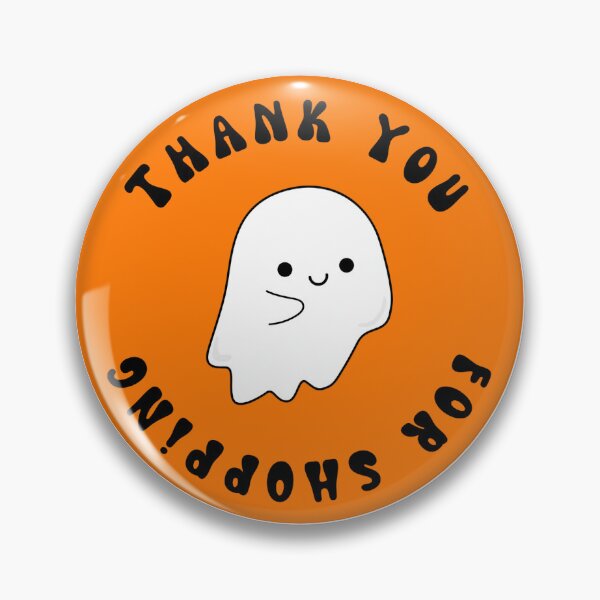 Item preview, Halloween Ghost Thank You for Shopping Sticker designed and sold by crazymessygirl.