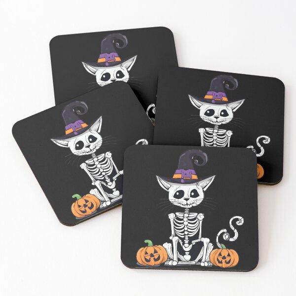 Item preview, sweet Halloween skeleton cat designed and sold by in-leggings.