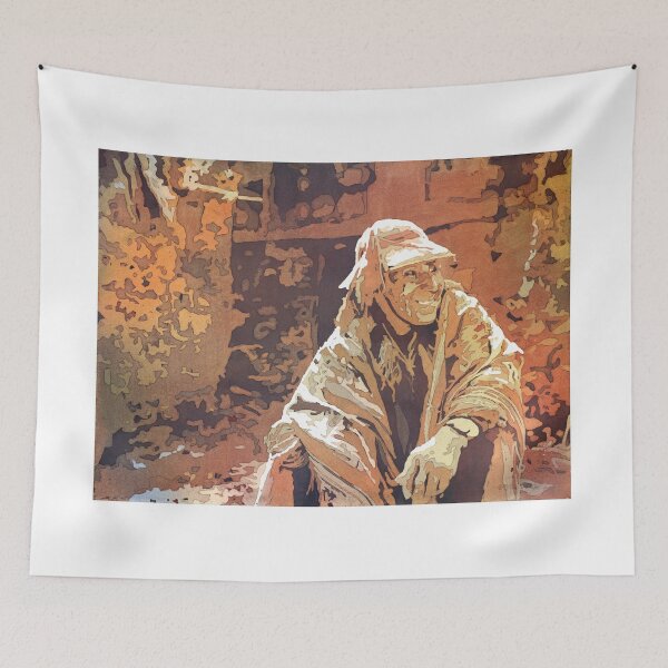 Item preview, Quechua man in Peru.  Watercolor painting  designed and sold by rfoxphoto.