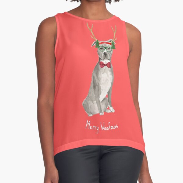 Item preview, Grey Staffordshire Terrier Christmas Dog  designed and sold by beastieboutique.
