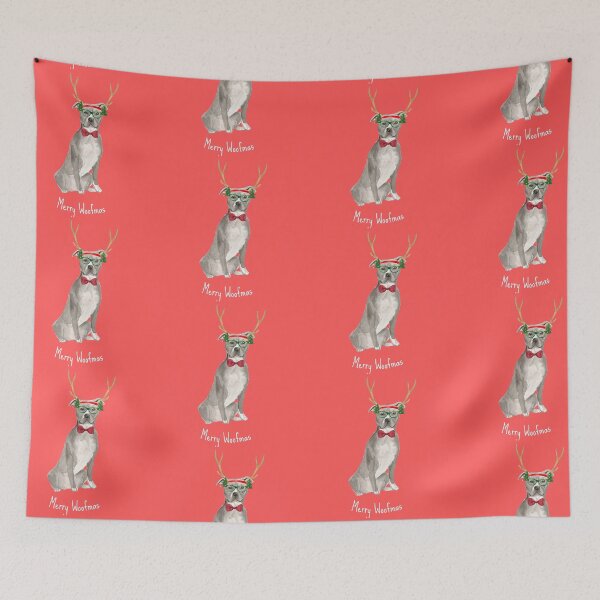 Item preview, Grey Staffordshire Terrier Christmas Dog  designed and sold by beastieboutique.