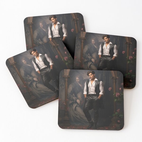 Item preview, Handsome brunette strong man posing in front of a painting designed and sold by Extraordinarym.