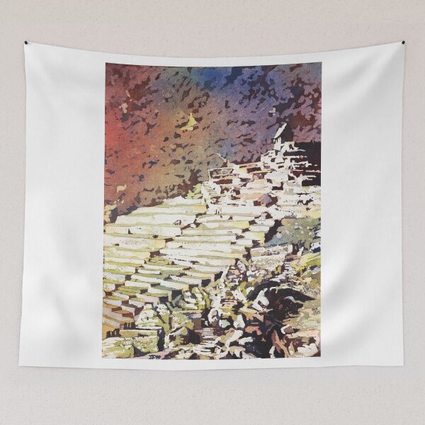 Item preview, Machu Picchu Incan ruins in Peru.  Watercolor painting designed and sold by rfoxphoto.