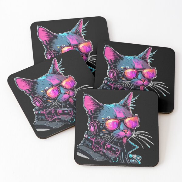 Item preview, full of colors futuristic cat designed and sold by in-leggings.