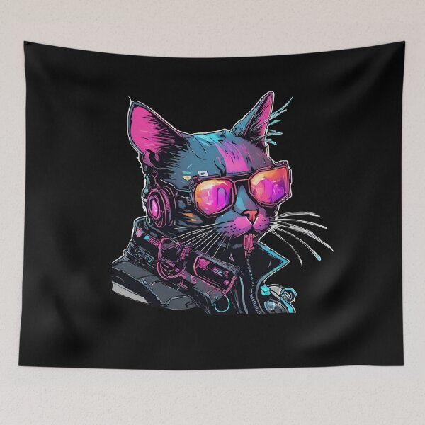 Item preview, full of colors futuristic cat designed and sold by in-leggings.