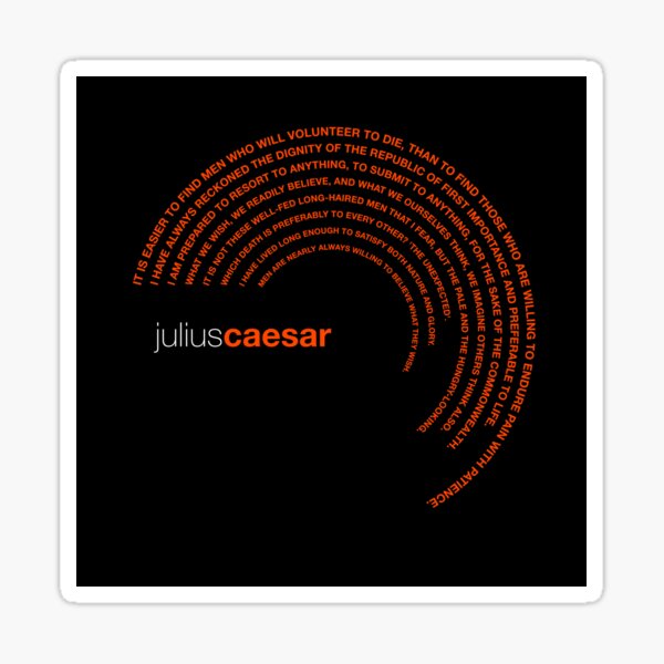 Item preview, Julius Caesar famous quotes poster [orangered] designed and sold by CMYKStudio.