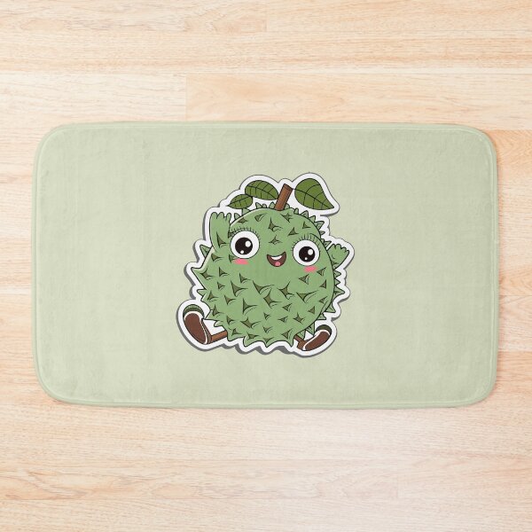 Item preview, A smiling durian cute fruit, kawaii cartoon durian designed and sold by EmeraldeaArt.