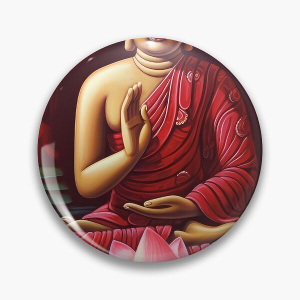 Item preview, red Geometric Buddha designed and sold by bharuarts.