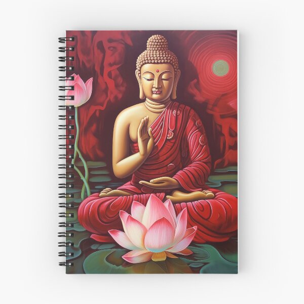 Item preview, red Geometric Buddha designed and sold by bharuarts.