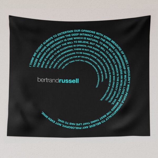 Item preview, Bertrand Russell famous quotes poster [aqua] designed and sold by CMYKStudio.