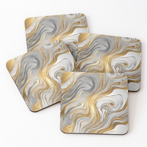 Item preview, Gold and Silver Abstract Swirls designed and sold by MaayanStudios.