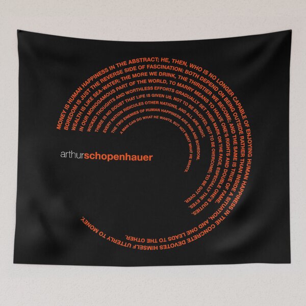 Item preview, Arthur Schopenhauer famous quotes poster [orangered] designed and sold by CMYKStudio.