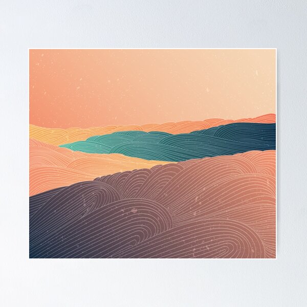 Abstract landscpae in oriental style Poster
